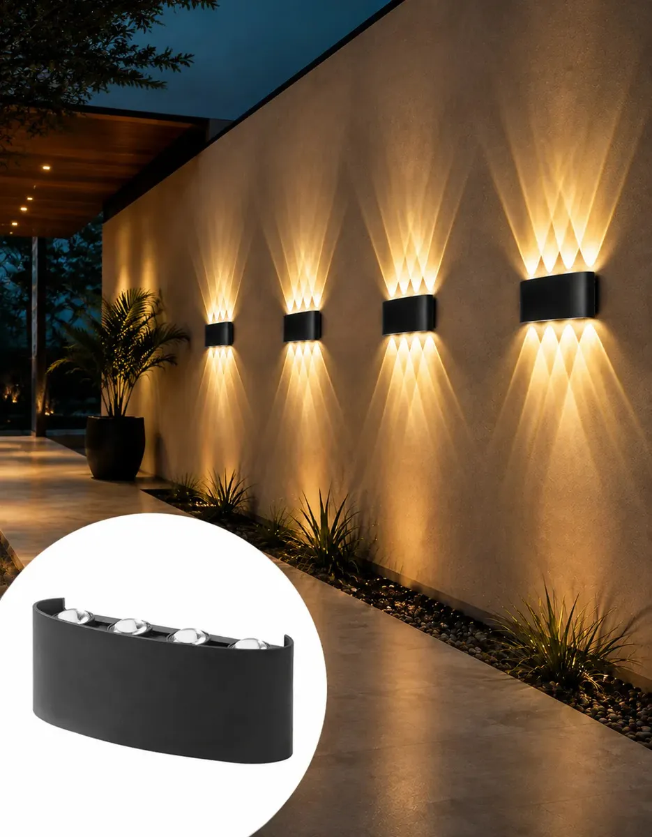 Arandela Externa Arandela Interna Luminaria Externa Parede LED 8 Lâmpadas 8W