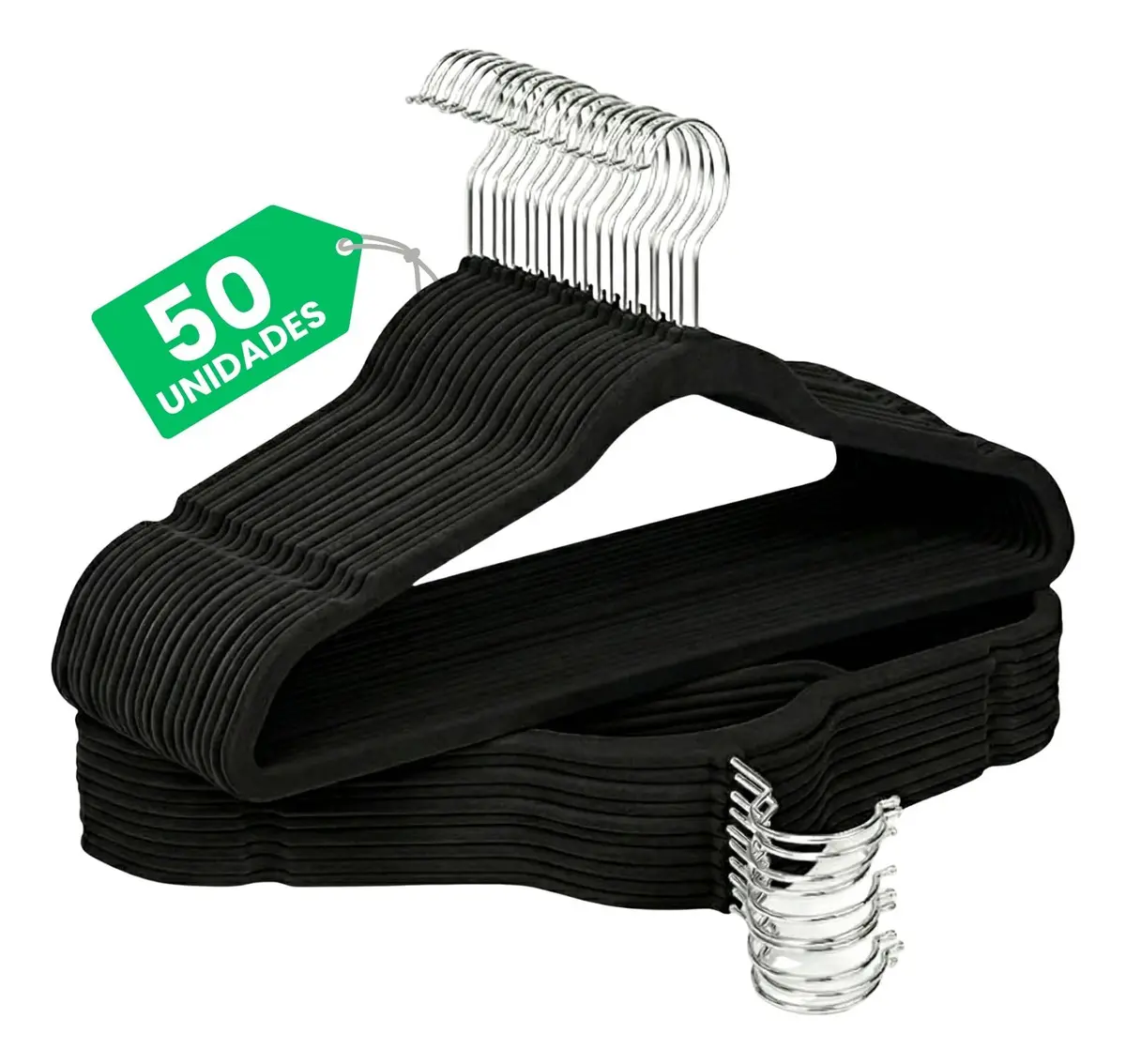 Kit Cabides Veludo De Roupa Antideslizante Slim Adulto 50 Un