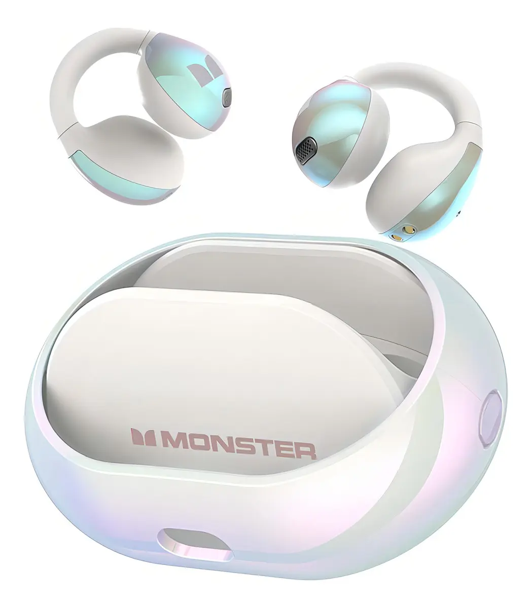 Fone de Ouvido Monster E31 Clip-ear Sem Fio Branco Com Bluetooth e Cancelamento de Ruído