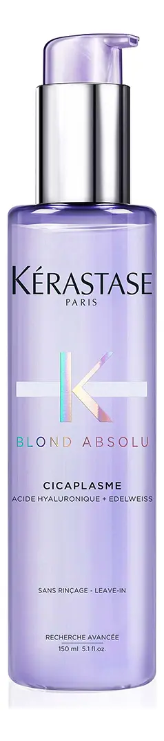 Kérastase Blond Absolu Cicaplasme Sérum Termoprotector para Cabelo Loiro, Tingido ou Descolorido, Sem Enxágue, com Filtro UV, Protege, Nutre e Controla o Frizz, 150 ml